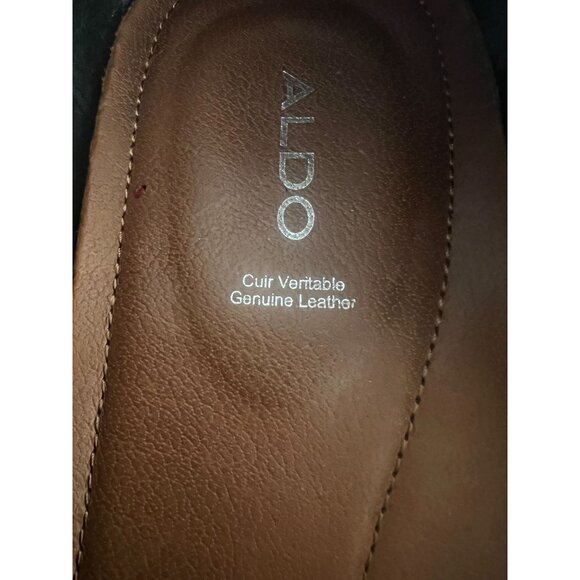 Aldo Orlovoflexx Mens Leather Loafers Driving Shoe Black Sz 10.5 Silver Horsebit - Picture 15 of 16